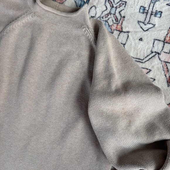 J. Crew 1988 Rollneck Sweater Beige 100% Cotton - size Large - Picture 4 of 7